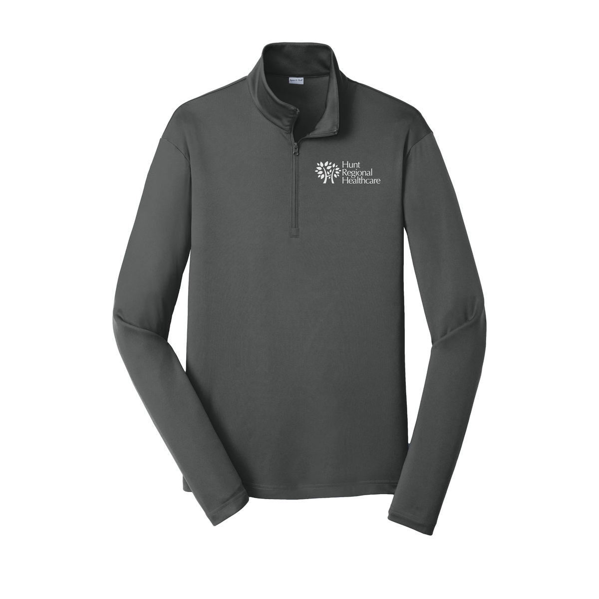 huntregional-lightweight-quarter-zip-dtf-leftchest-ST357-irongrey-flat-front