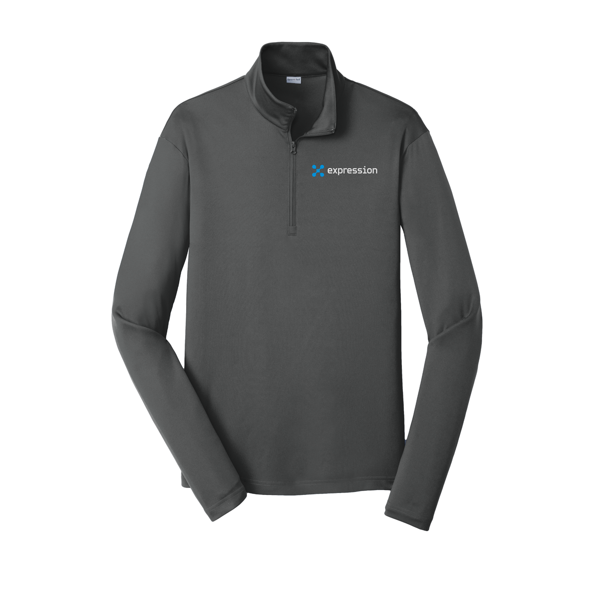 expr-lightweight-quarter-zip-dtf-leftchest-ST357-irongrey-flat-front