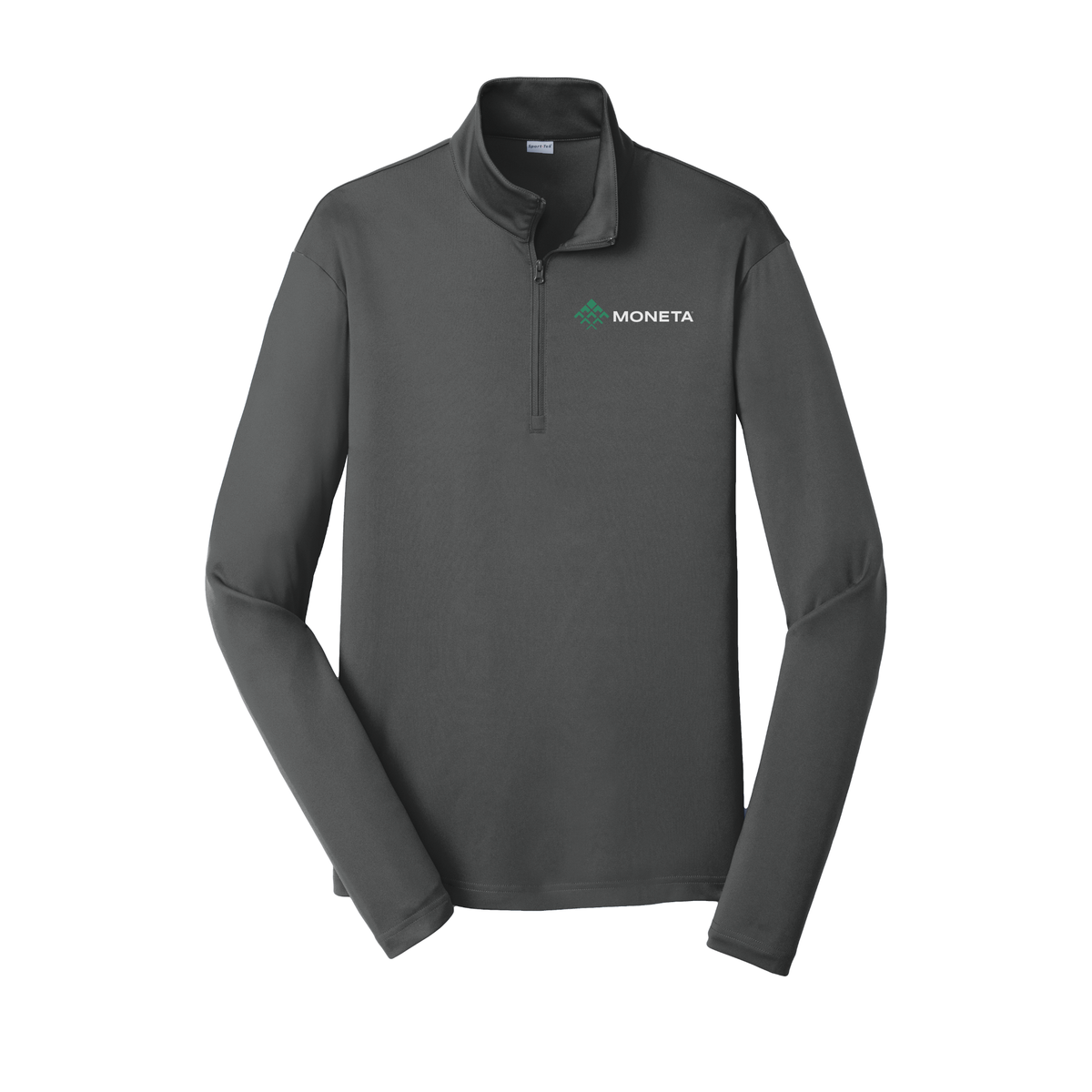 monetagroup-lightweight-quarter-zip-dtf-leftchest-ST357-irongrey-flat-front