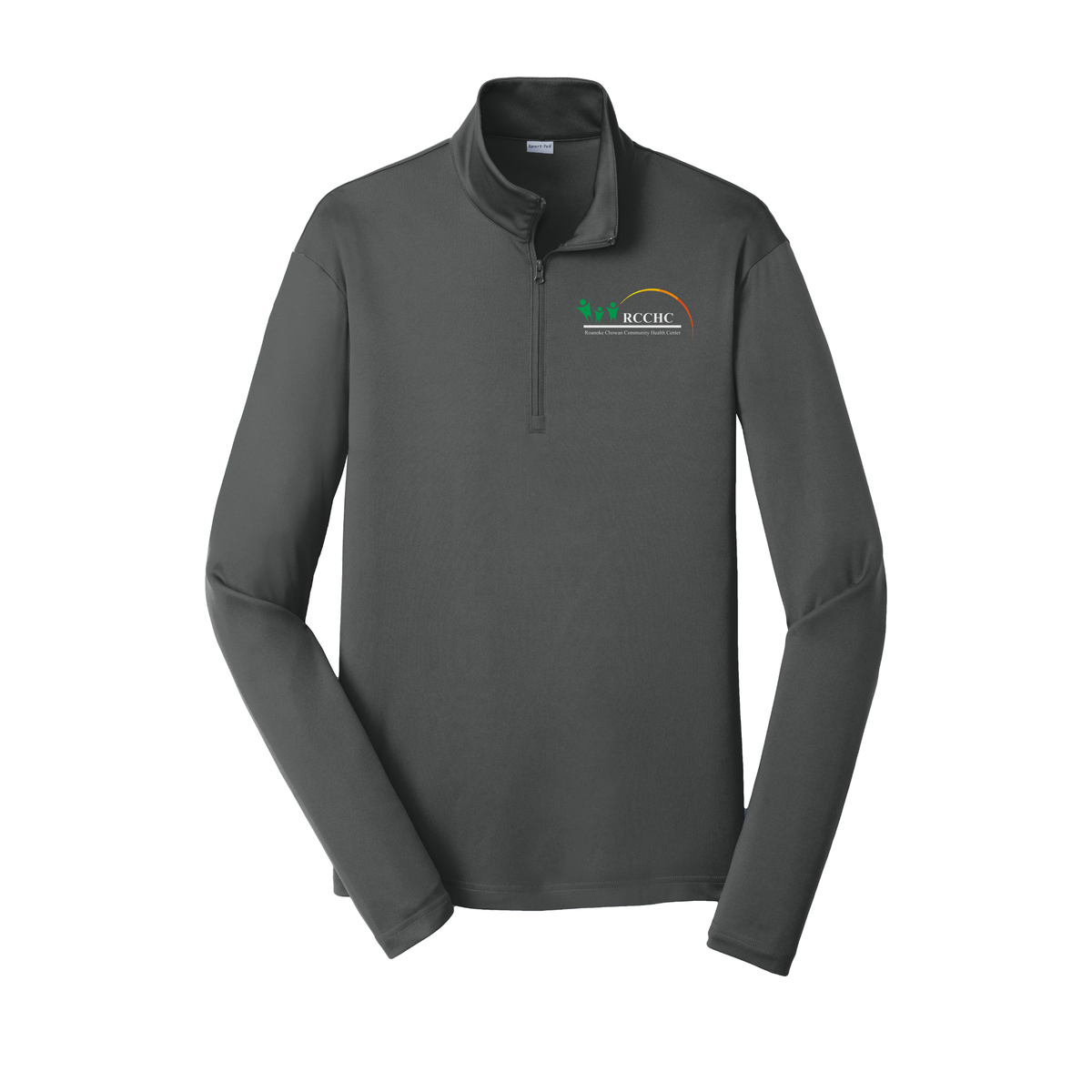 rcchc-lightweight-quarter-zip-dtf-leftchest-ST357-irongrey-flat-front