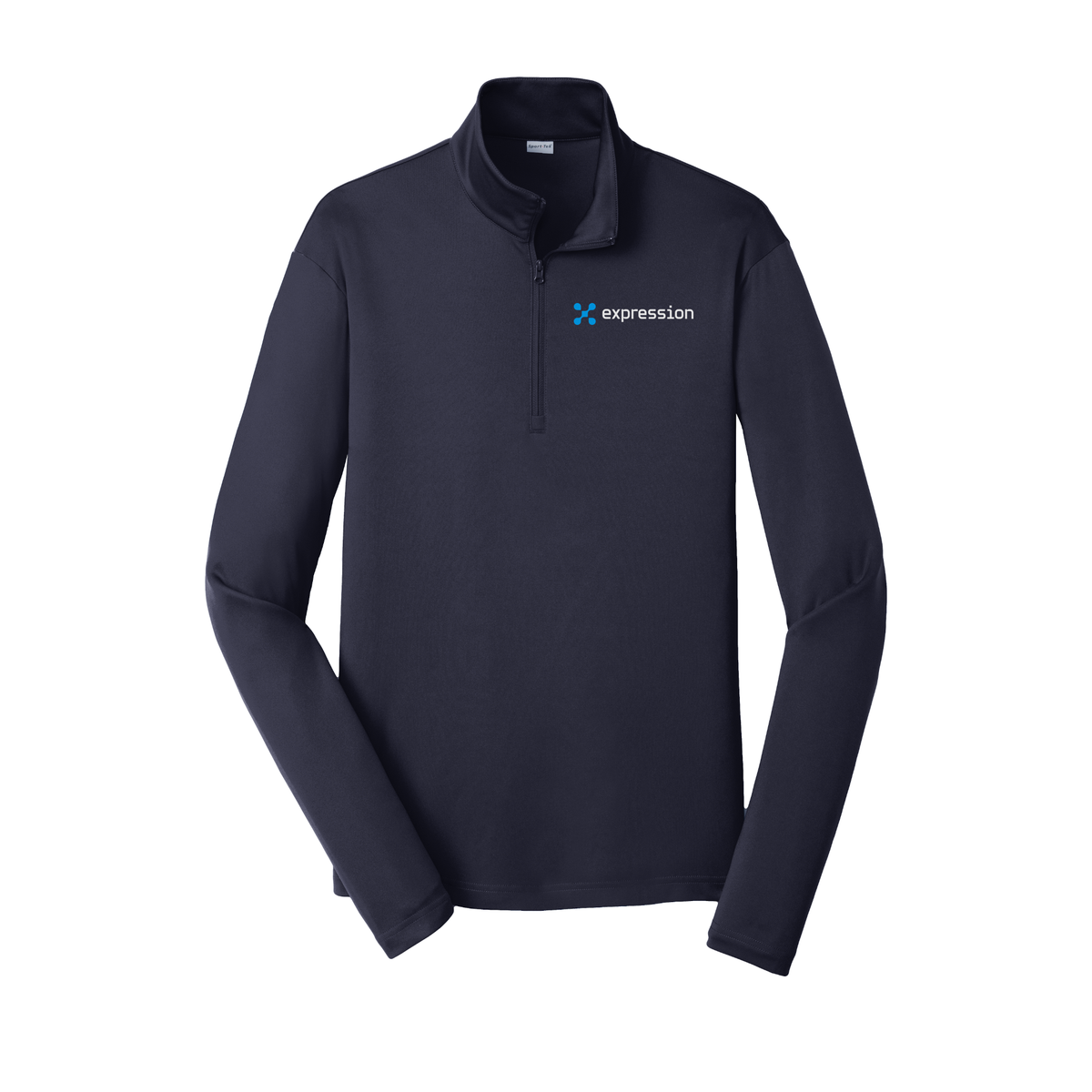 expr-lightweight-quarter-zip-dtf-leftchest-ST357-truenavy-flat-front