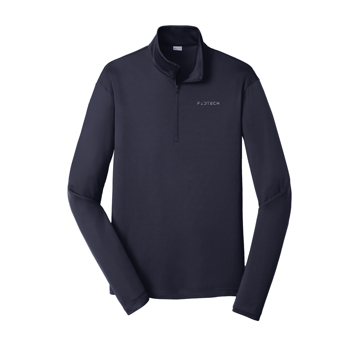 fedtech-lightweight-quarter-zip-dtf-leftchest-ST357-truenavy-flat-front