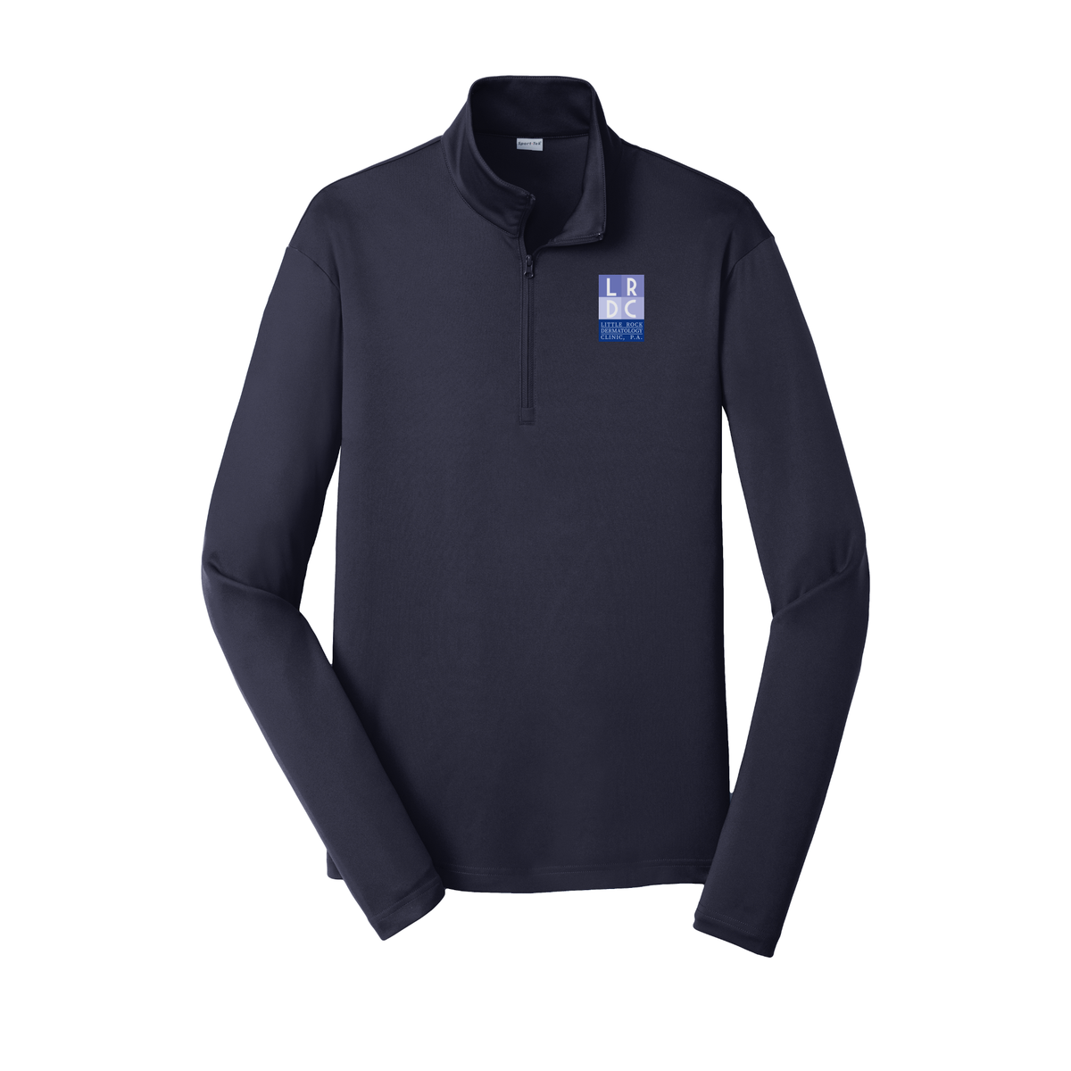 littlerockdermatology-lightweight-quarter-zip-dtf-leftchest-ST357-truenavy-flat-front
