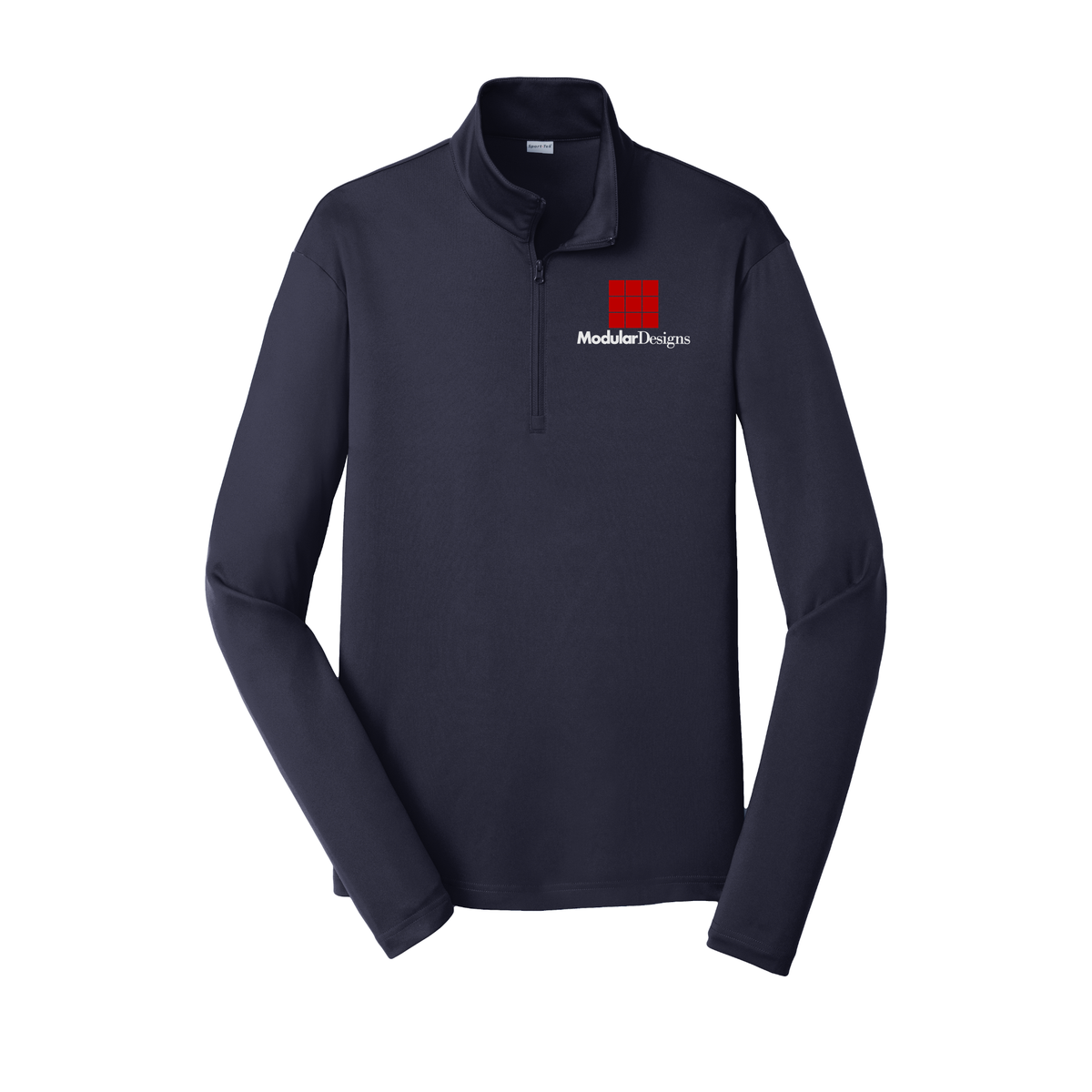 modulardesignsflooring-lightweight-quarter-zip-dtf-leftchest-ST357-truenavy-flat-front