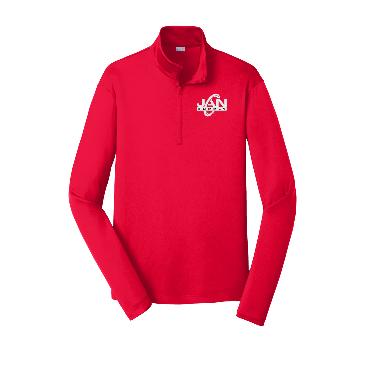 jan-pro-lightweight-quarter-zip-dtf-leftchest-ST357-truered-flat-front