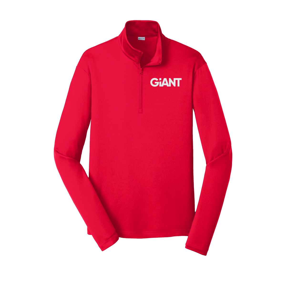 giantworldwide-lightweight-quarter-zip-dtf-leftchest-ST357-truered-flat-front