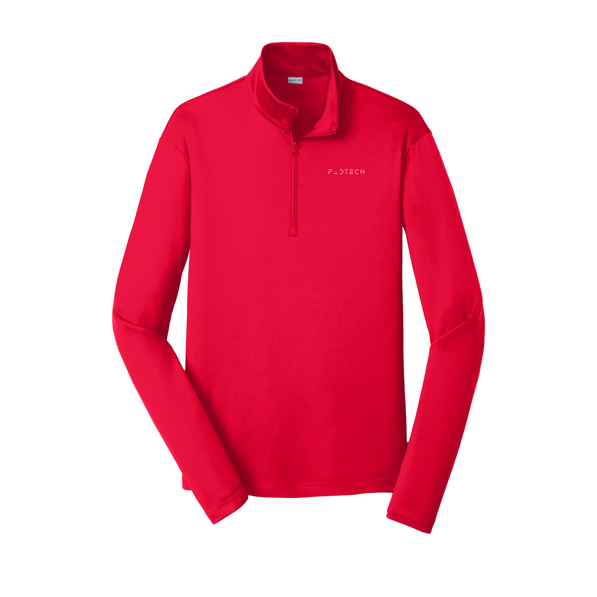 fedtech-lightweight-quarter-zip-dtf-leftchest-ST357-truered-flat-front
