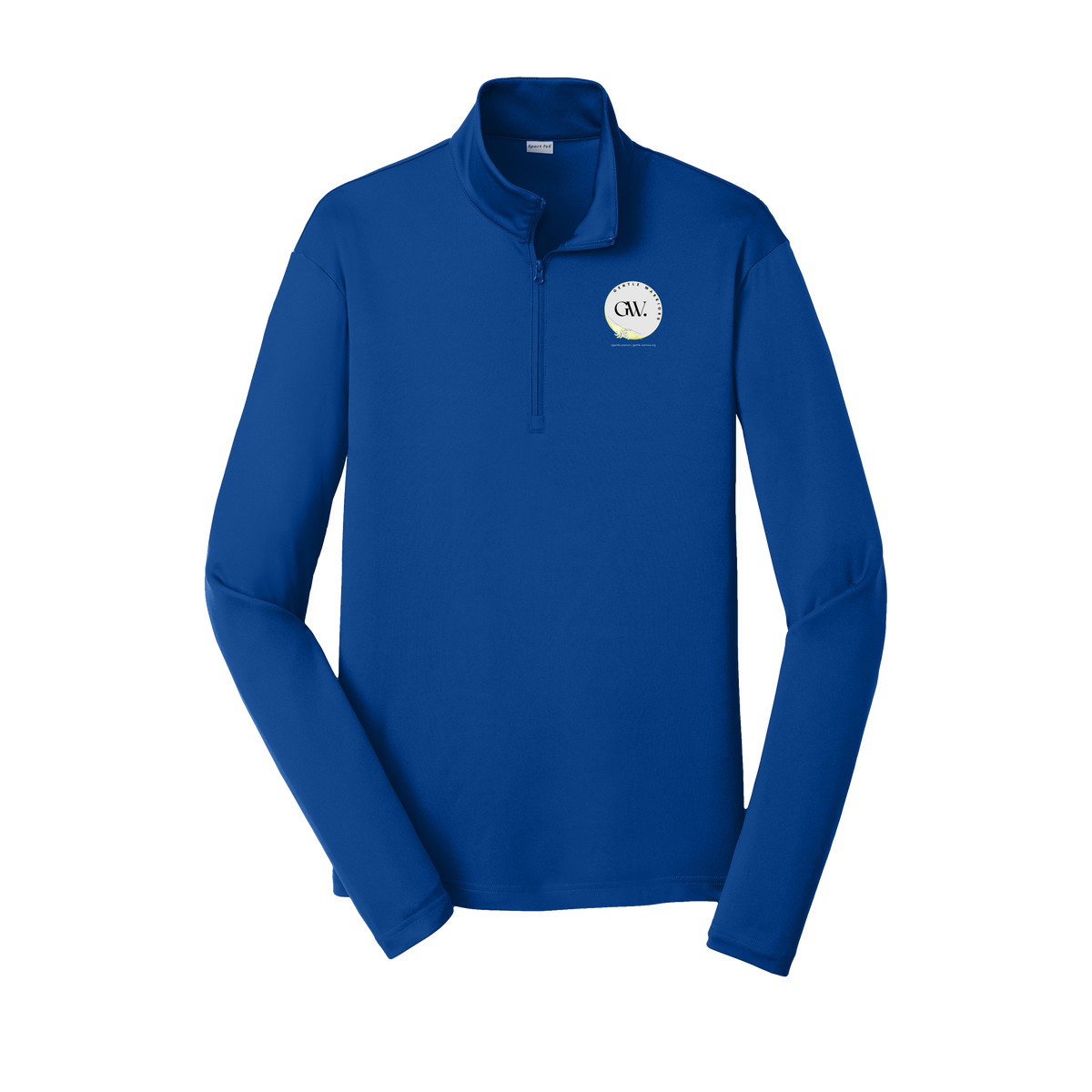 gentle-warriors-lightweight-quarter-zip-dtf-leftchest-ST357-trueroyal-flat-front