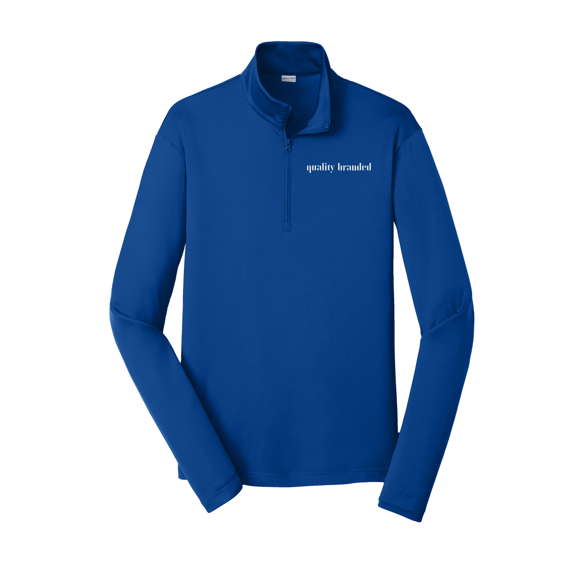 qualitybranded-lightweight-quarter-zip-dtf-leftchest-ST357-trueroyal-flat-front