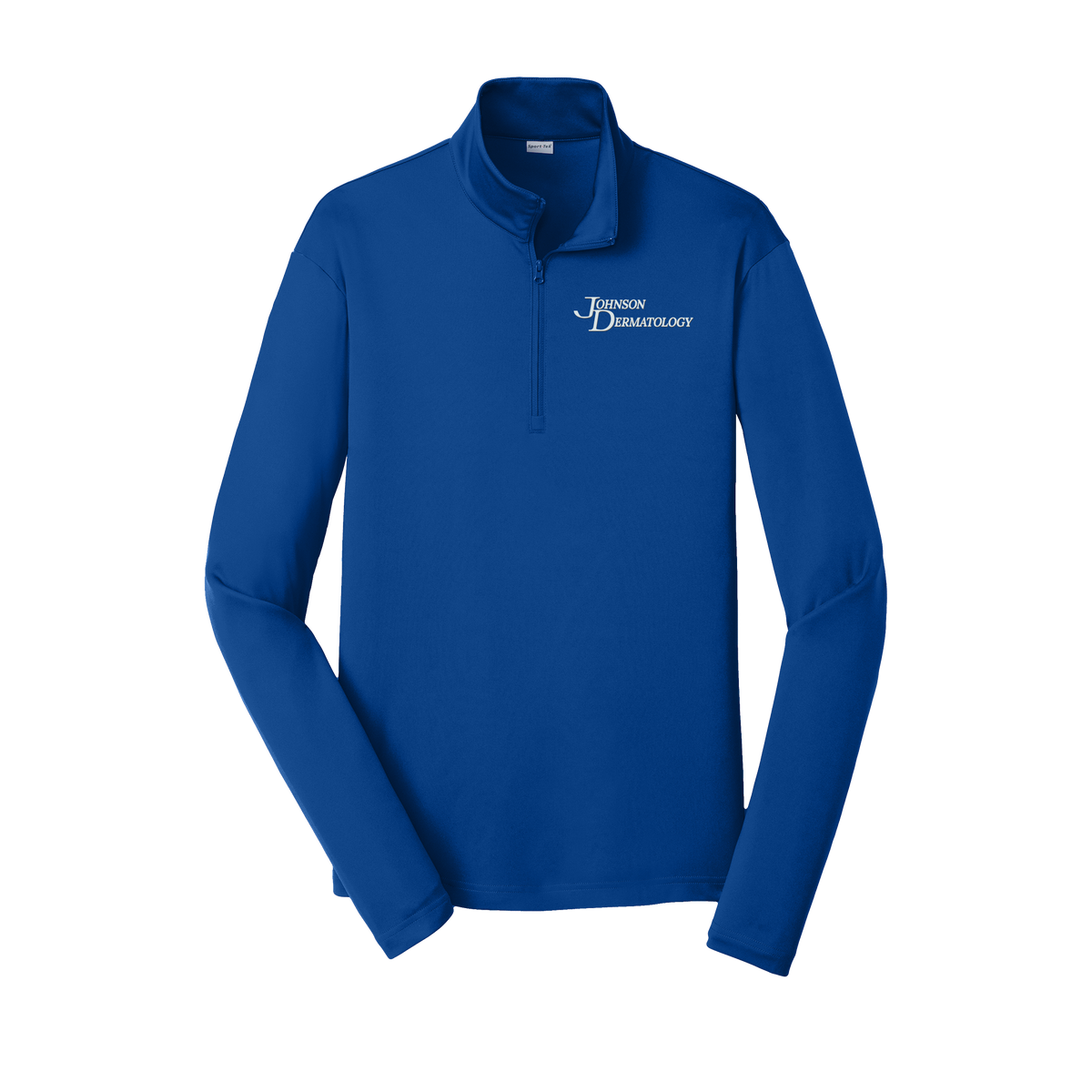 johnsondermatology-lightweight-quarter-zip-dtf-leftchest-ST357-trueroyal-flat-front