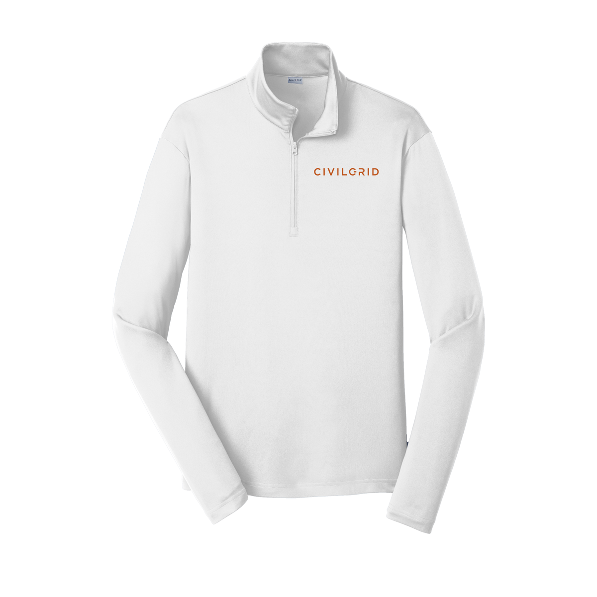 civilgrid-lightweight-quarter-zip-dtf-leftchest-ST357-white-flat-front