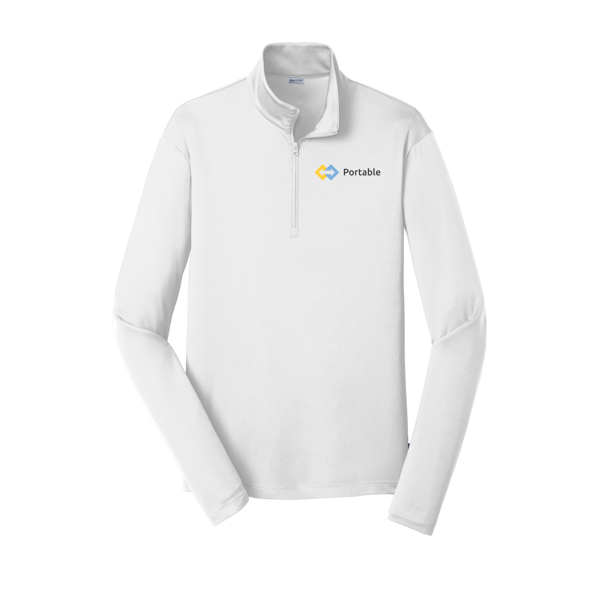 portable-lightweight-quarter-zip-dtf-leftchest-ST357-white-flat-front