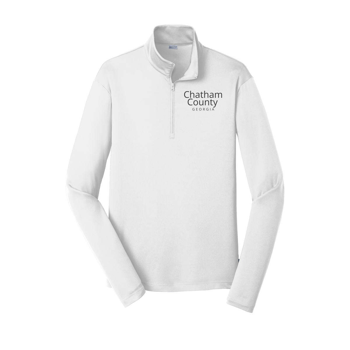 chathamcounty-lightweight-quarter-zip-dtf-leftchest-ST357-white-flat-front