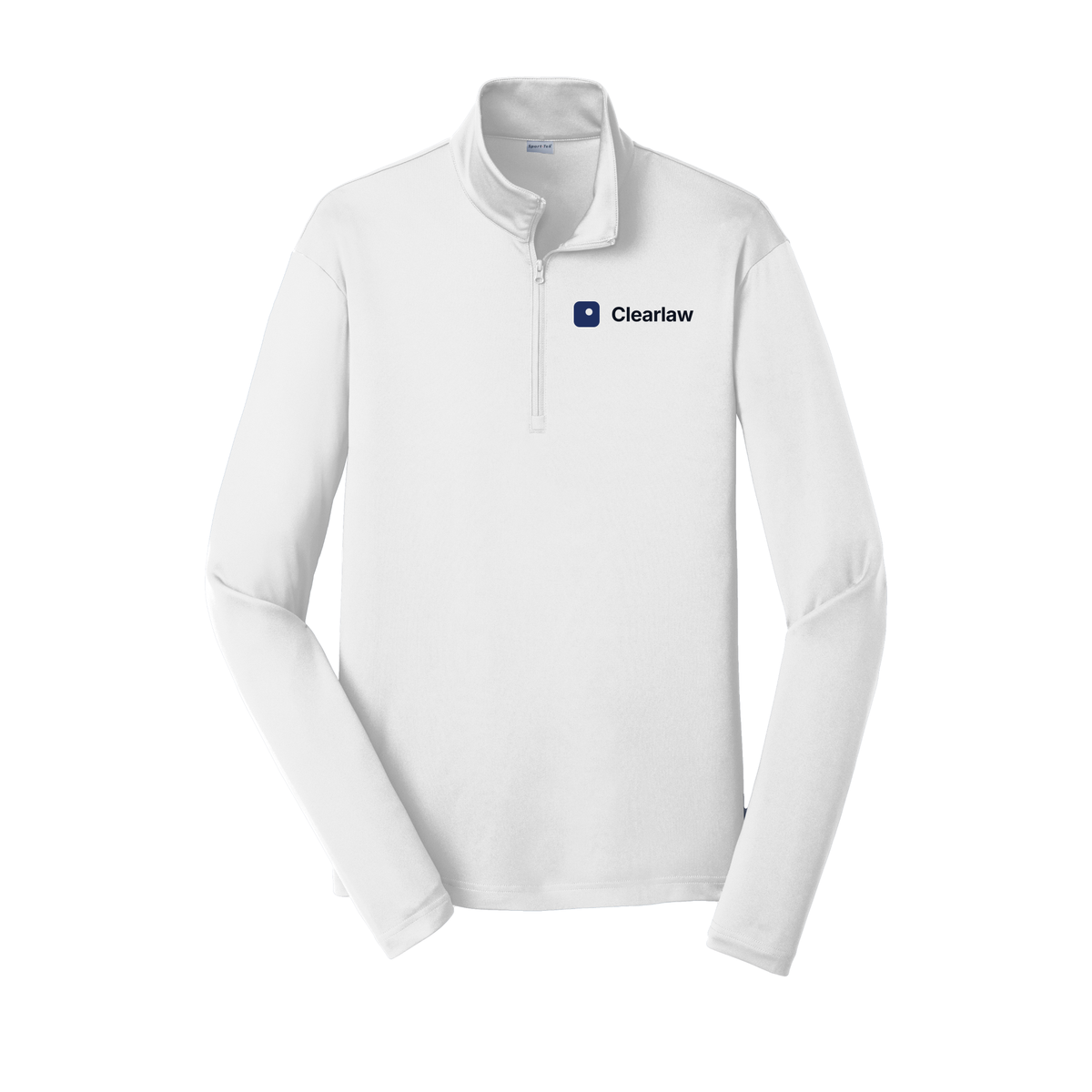 clearlaw-lightweight-quarter-zip-dtf-leftchest-ST357-white-flat-front