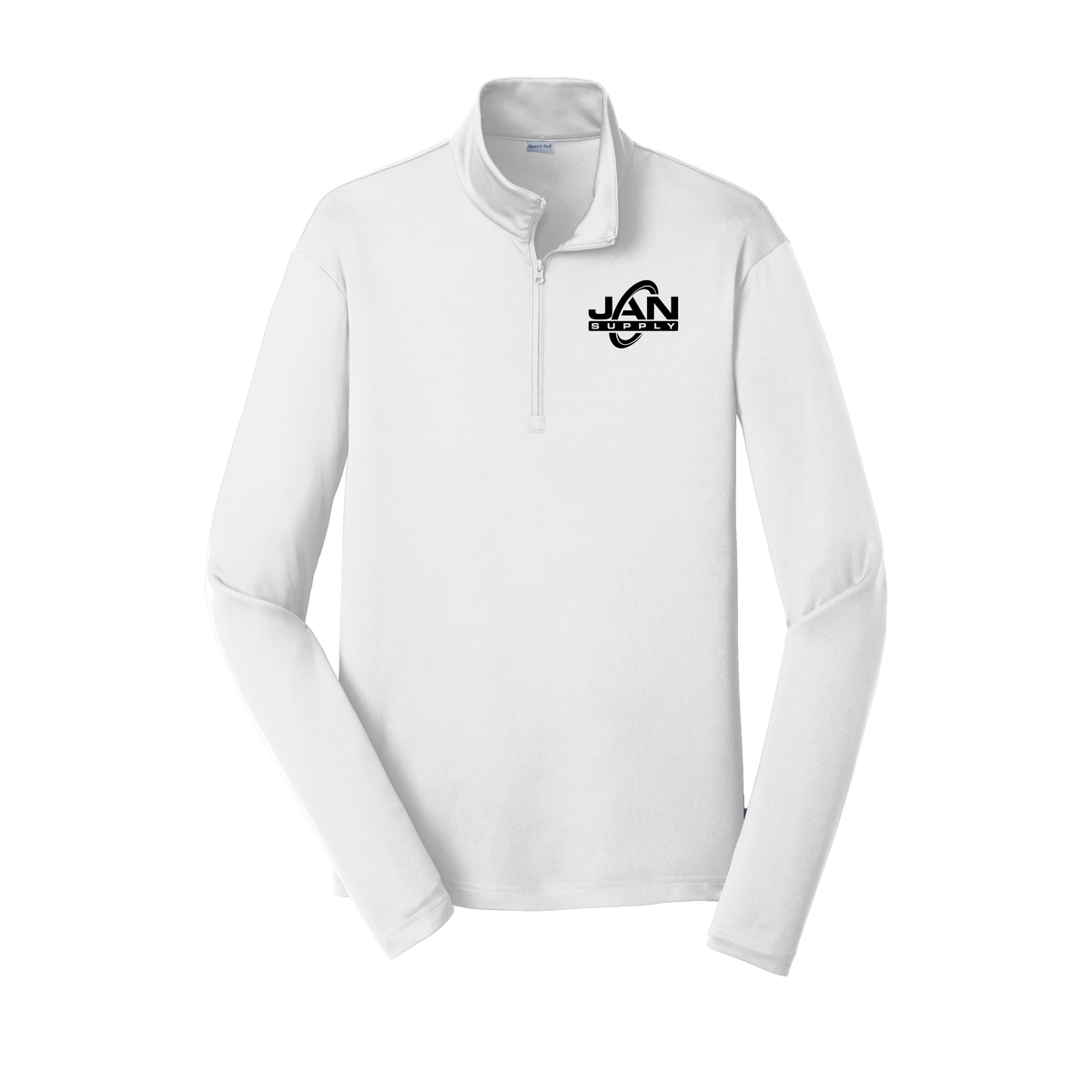 jan-pro-lightweight-quarter-zip-dtf-leftchest-ST357-white-flat-front