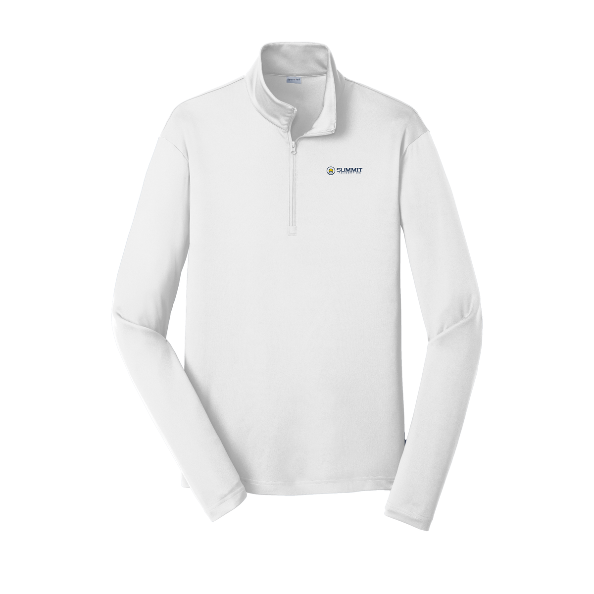 saoic-lightweight-quarter-zip-dtf-leftchest-ST357-white-flat-front