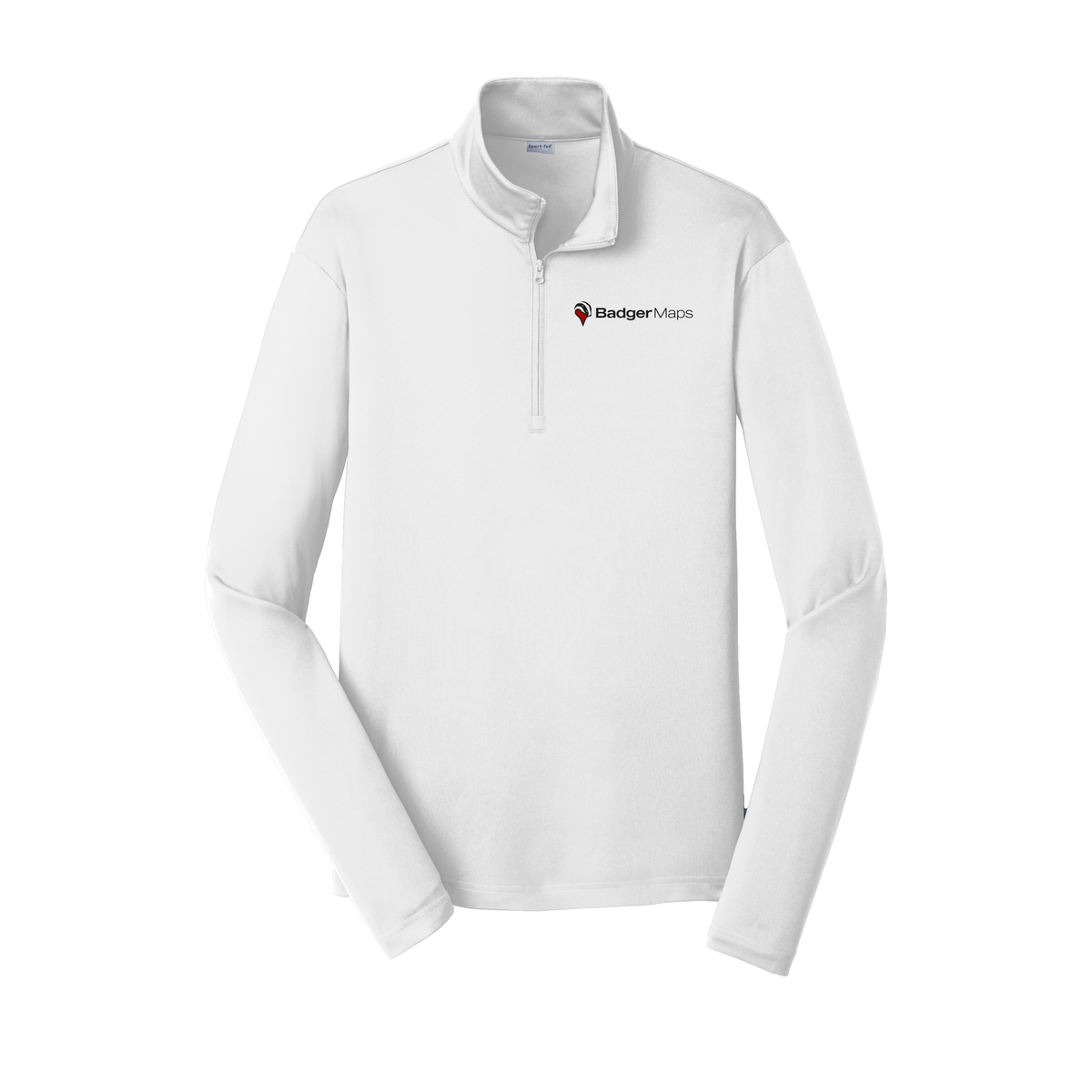badgermapping-lightweight-quarter-zip-dtf-leftchest-ST357-white-flat-front