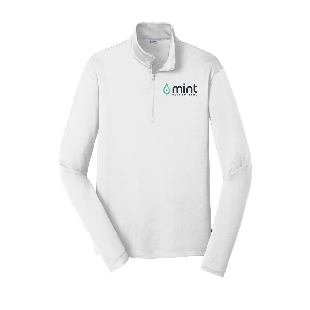 mintpest-lightweight-quarter-zip-dtf-leftchest-ST357-white-flat-front