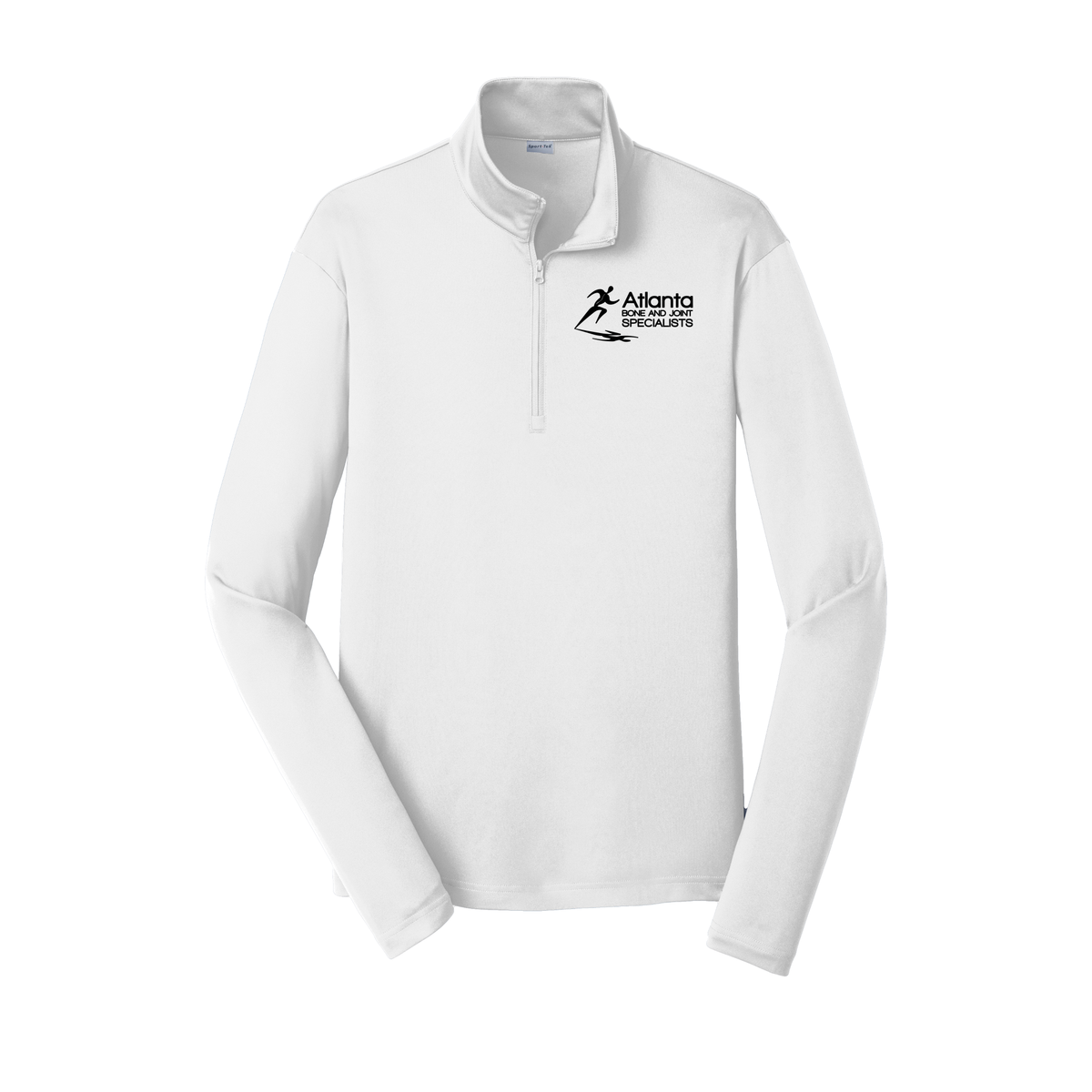atlantaboneandjoint-lightweight-quarter-zip-dtf-leftchest-ST357-white-flat-front