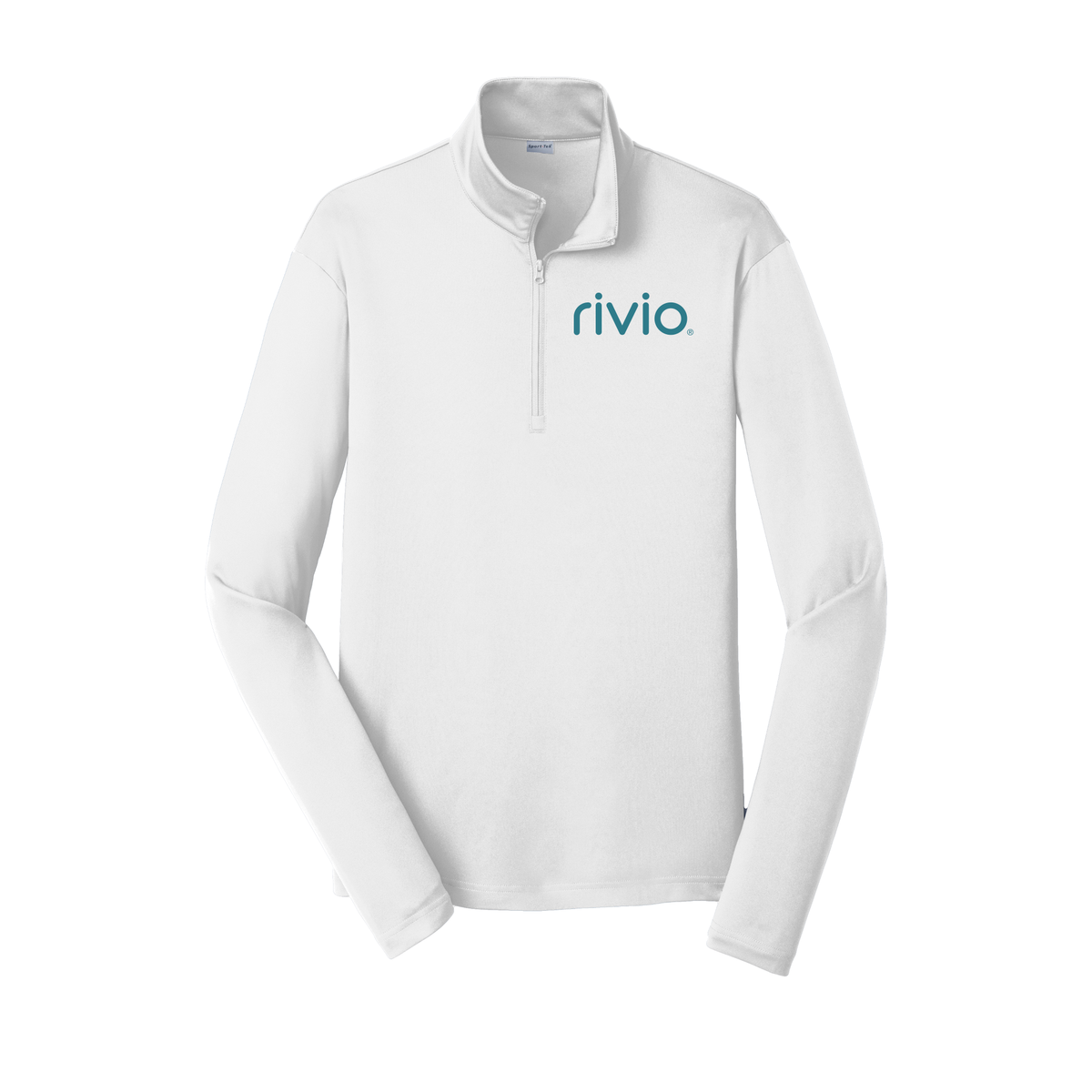rivio-lightweight-quarter-zip-dtf-leftchest-ST357-white-flat-front