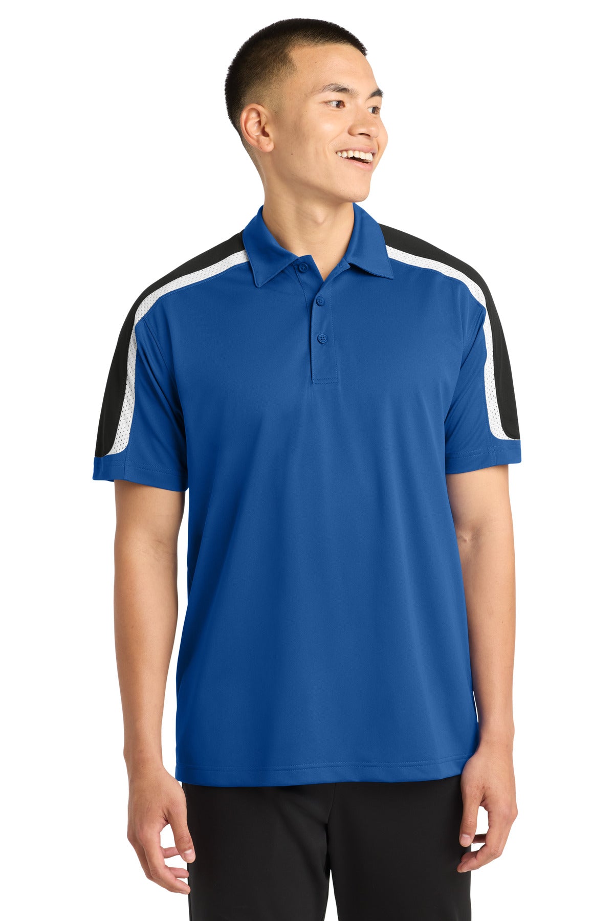 Sport-Tek® Tricolor Shoulder Micropique Sport-Wick® Polo. ST658