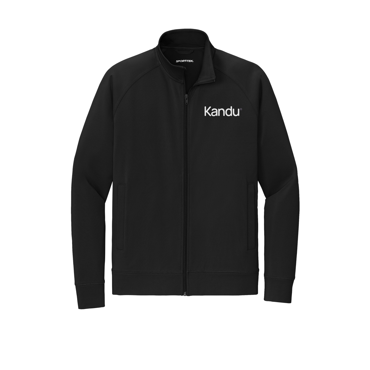 kandu-sport-tek-mens-cadet-jacket-embroidery-leftchest-ST857-black-flat-front