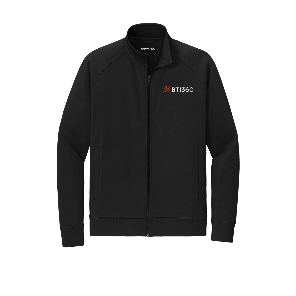 bti360-sport-tek-mens-cadet-jacket-embroidery-leftchest-ST857-black-flat-front