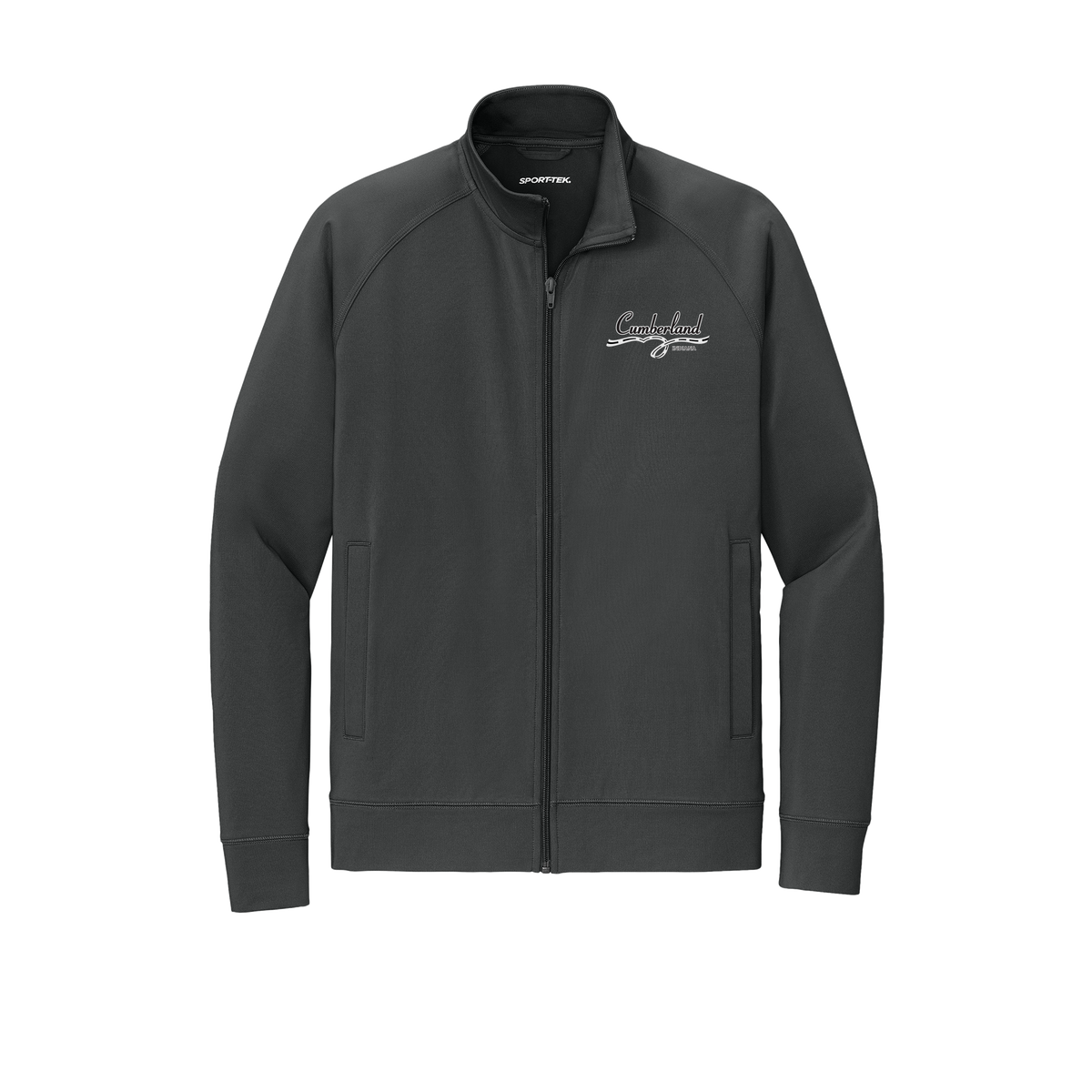 cumberland-sport-tek-mens-cadet-jacket-embroidery-leftchest-ST857-charcoalgrey-flat-front