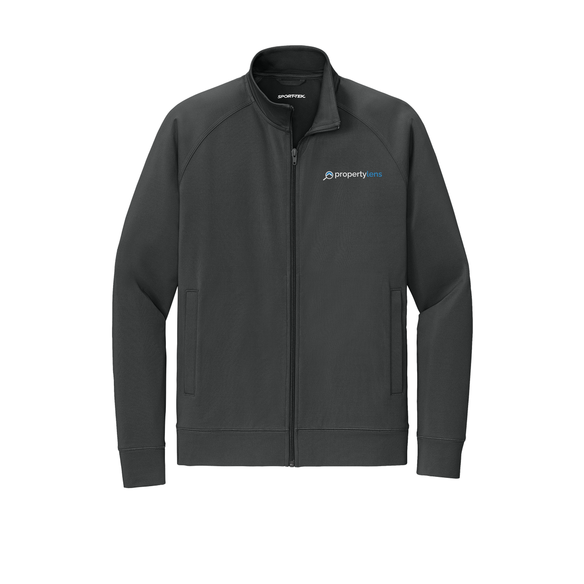 propertylens-sport-tek-mens-cadet-jacket-embroidery-leftchest-ST857-charcoalgrey-flat-front