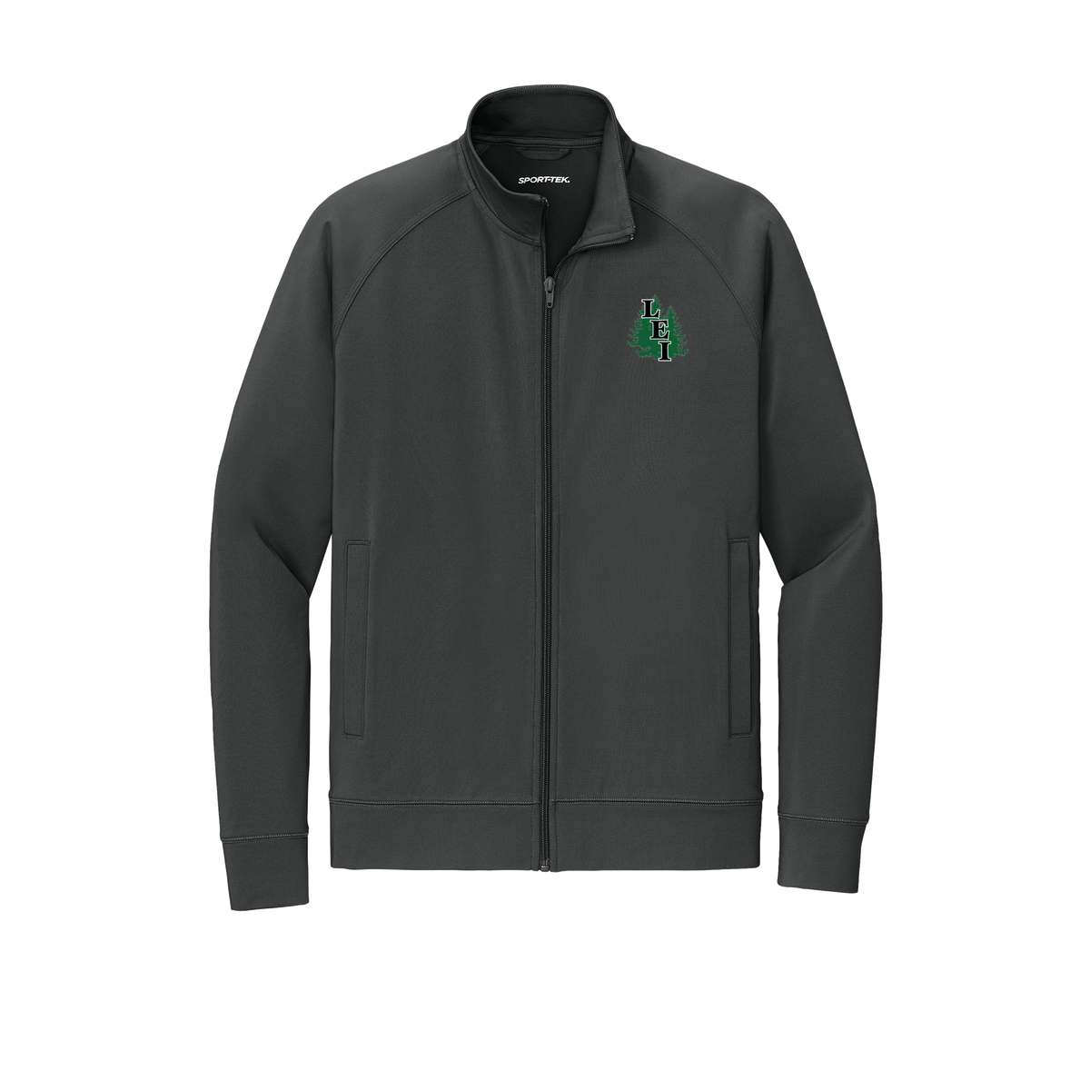 leisite-sport-tek-mens-cadet-jacket-embroidery-leftchest-ST857-charcoalgrey-flat-front