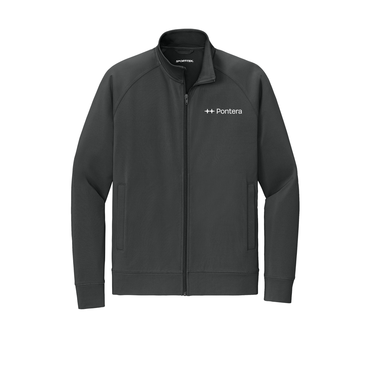 pontera-sport-tek-mens-cadet-jacket-embroidery-leftchest-ST857-charcoalgrey-flat-front
