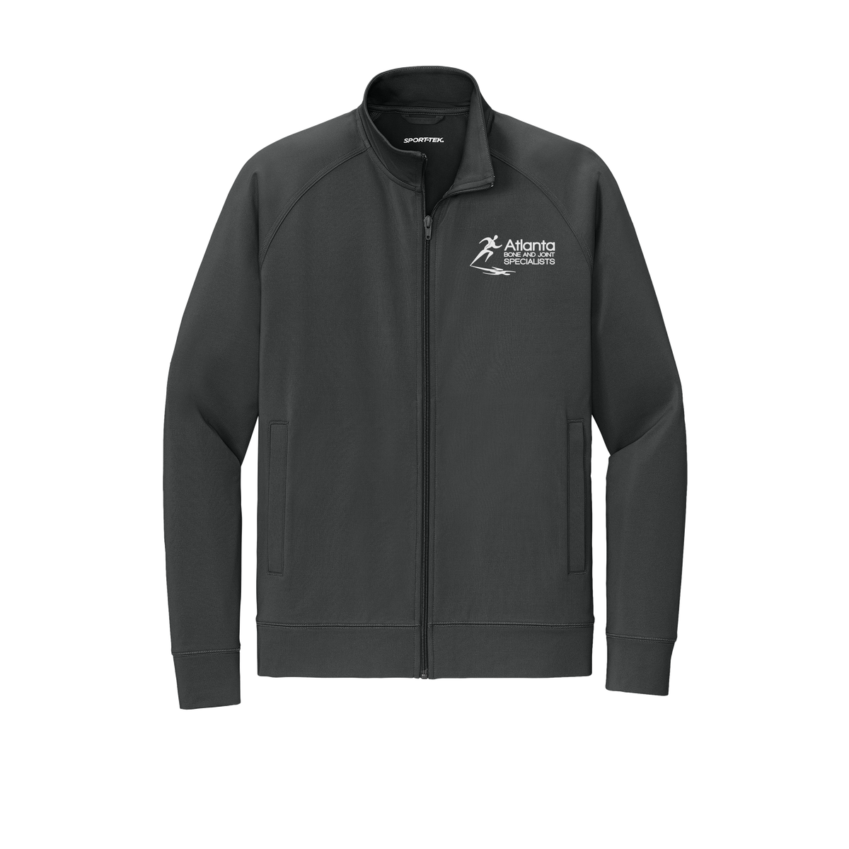 atlantaboneandjoint-sport-tek-mens-cadet-jacket-embroidery-leftchest-ST857-charcoalgrey-flat-front