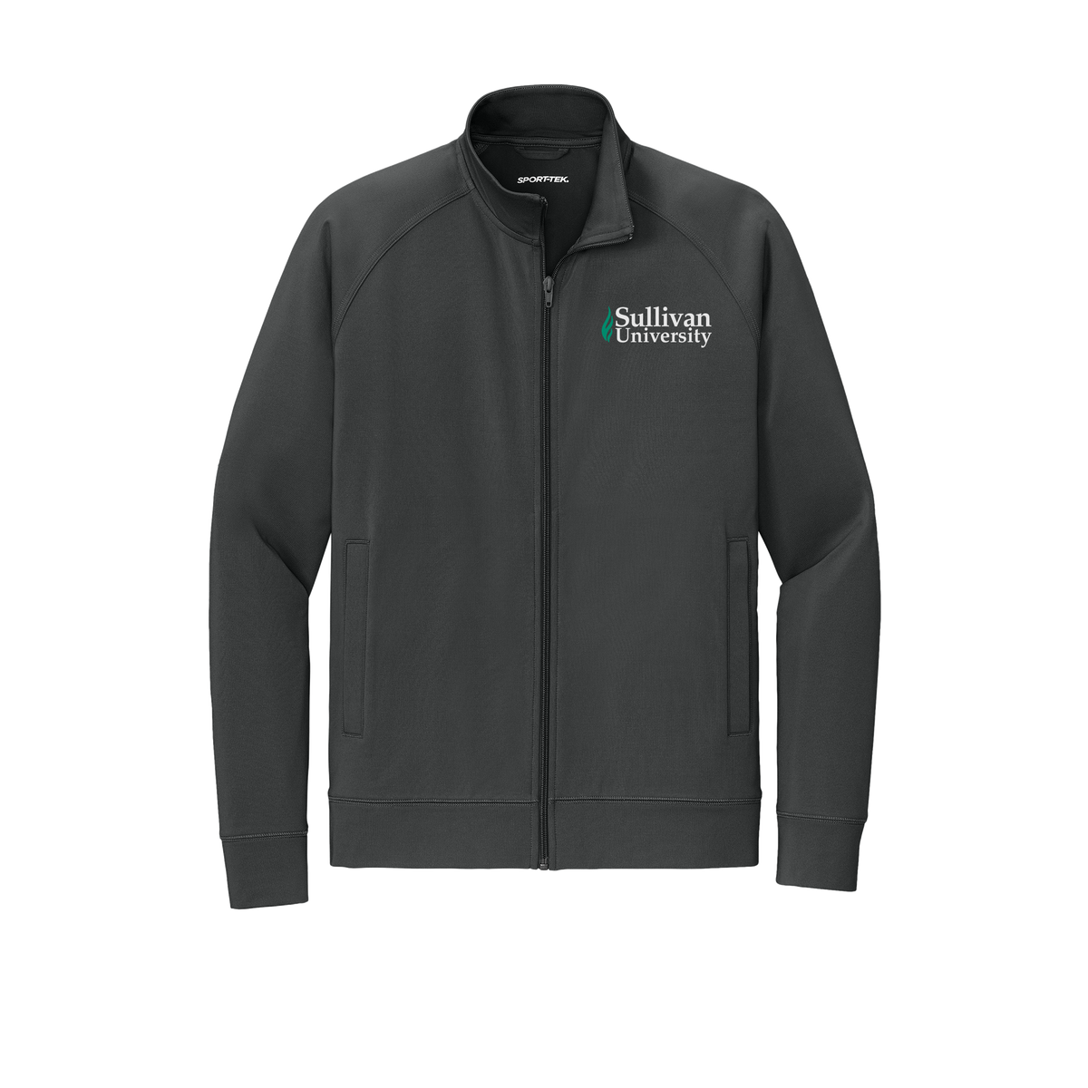 sullivan-sport-tek-mens-cadet-jacket-embroidery-leftchest-ST857-charcoalgrey-flat-front