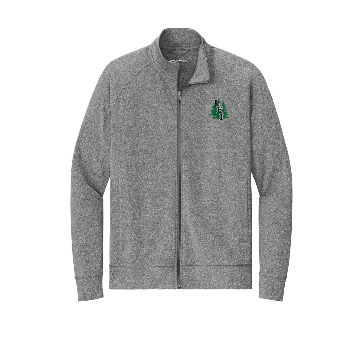 leisite-sport-tek-mens-cadet-jacket-embroidery-leftchest-ST857-charcoalgreyheather-flat-front