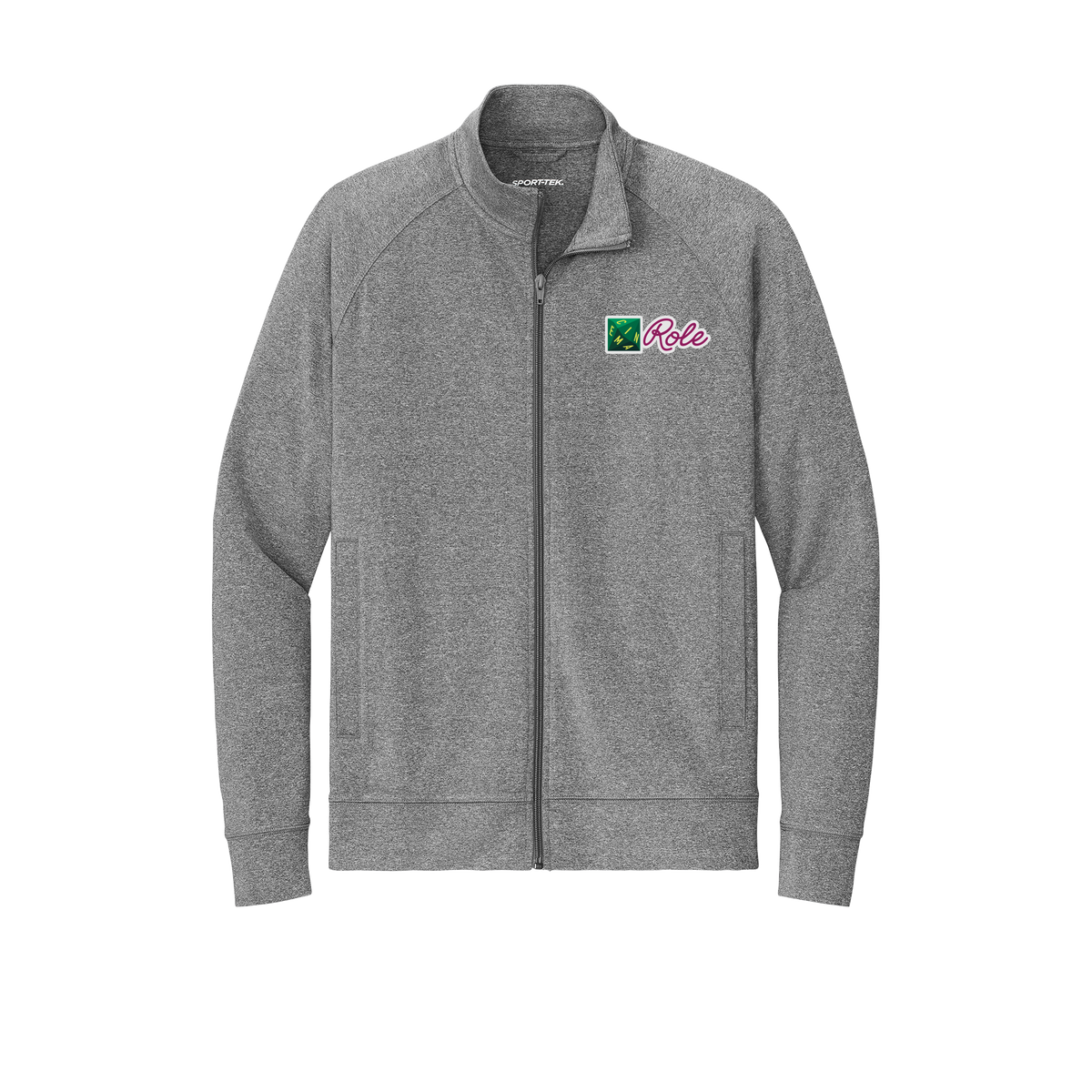 cinemarole-sport-tek-mens-cadet-jacket-embroidery-leftchest-ST857-charcoalgreyheather-flat-front