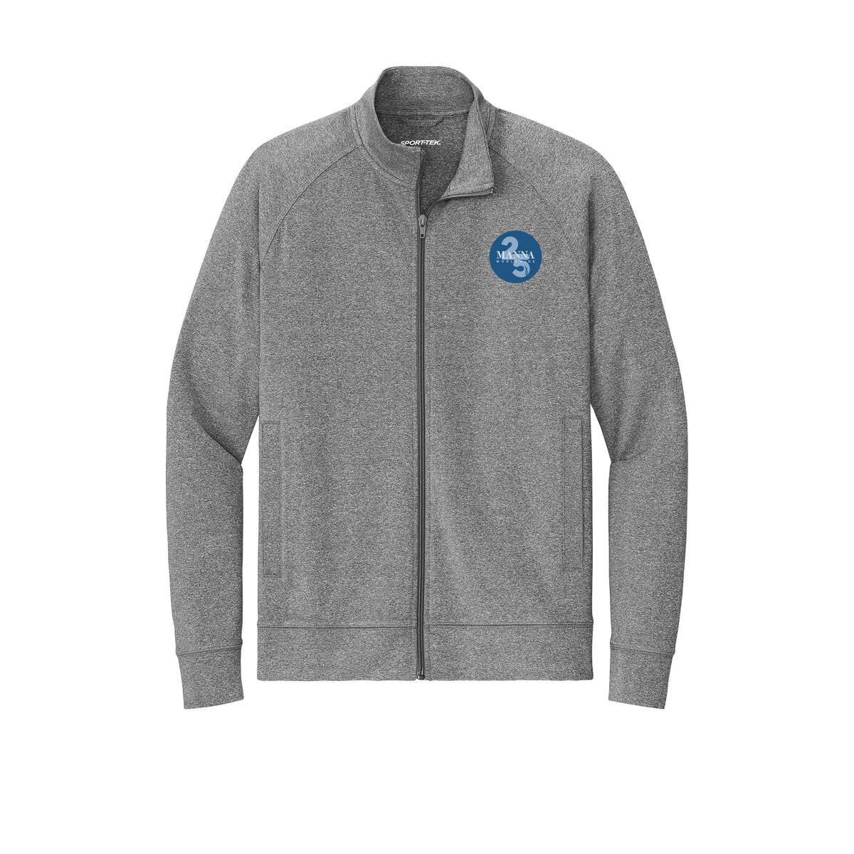 mannaworldwide-sport-tek-mens-cadet-jacket-embroidery-leftchest-ST857-charcoalgreyheather-flat-front
