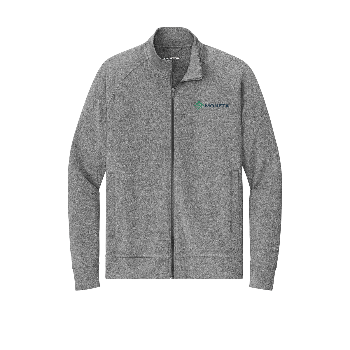 monetagroup-sport-tek-mens-cadet-jacket-embroidery-leftchest-ST857-charcoalgreyheather-flat-front