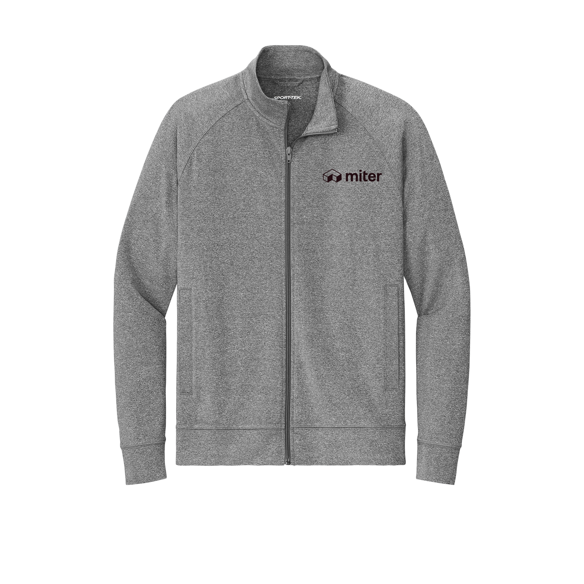 miter-sport-tek-mens-cadet-jacket-embroidery-leftchest-ST857-charcoalgreyheather-flat-front