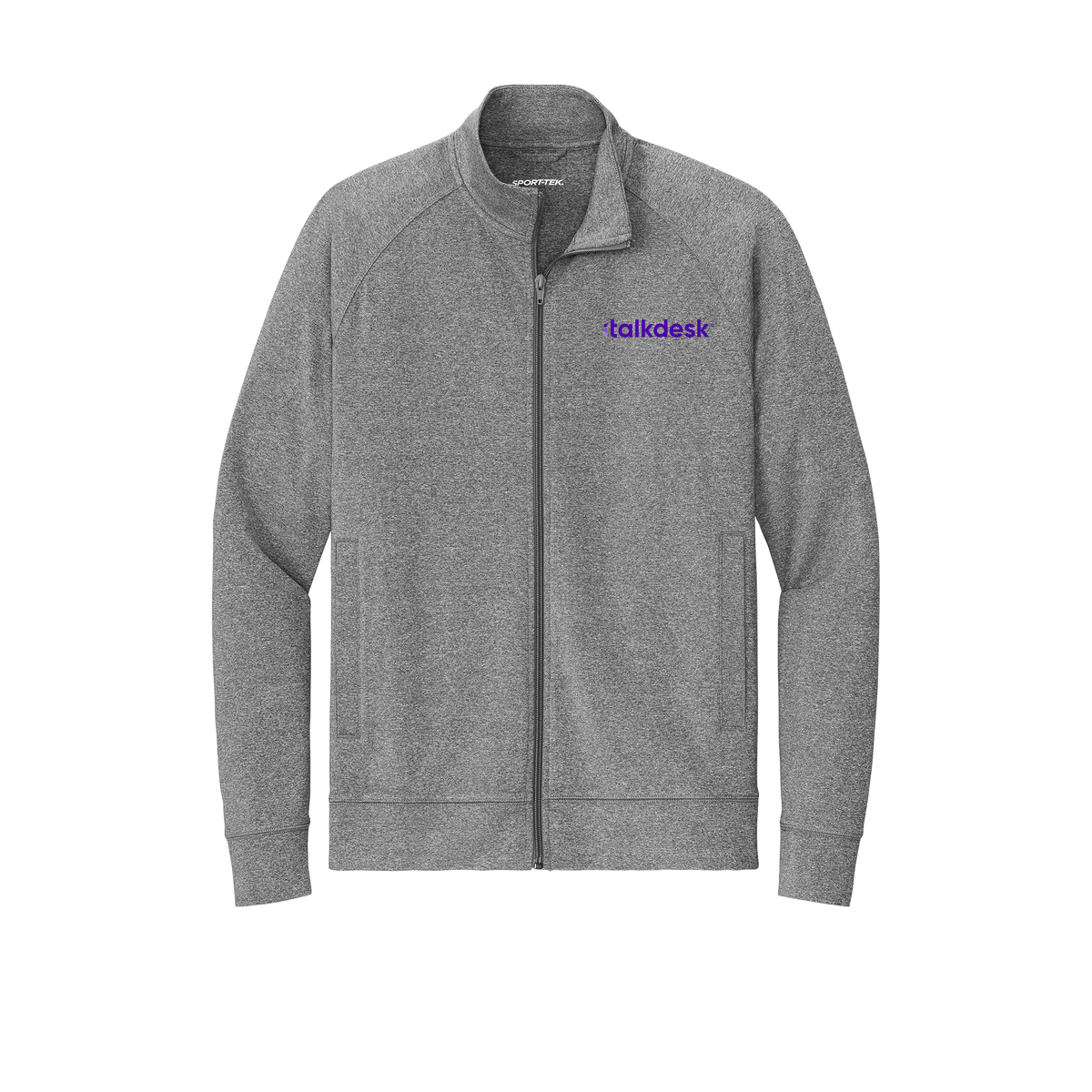 talkdesk-sport-tek-mens-cadet-jacket-embroidery-leftchest-ST857-charcoalgreyheather-flat-front
