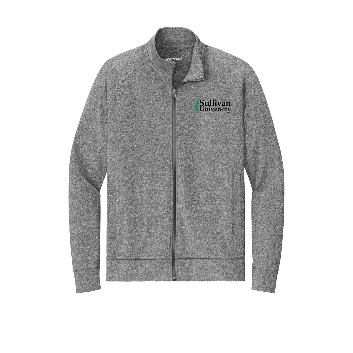 sullivan-sport-tek-mens-cadet-jacket-embroidery-leftchest-ST857-charcoalgreyheather-flat-front