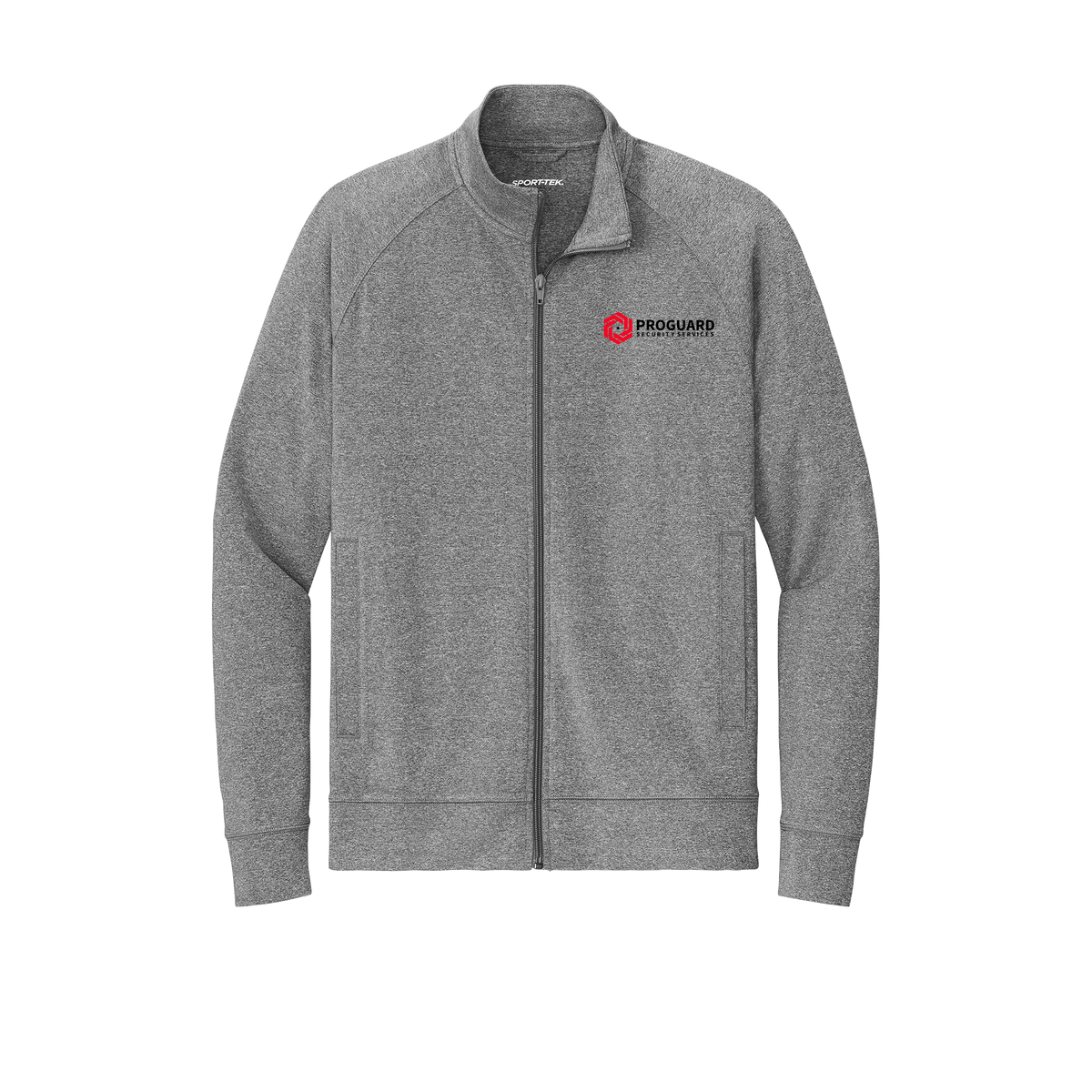 proguardsecurityservices-sport-tek-mens-cadet-jacket-embroidery-leftchest-ST857-charcoalgreyheather-flat-front
