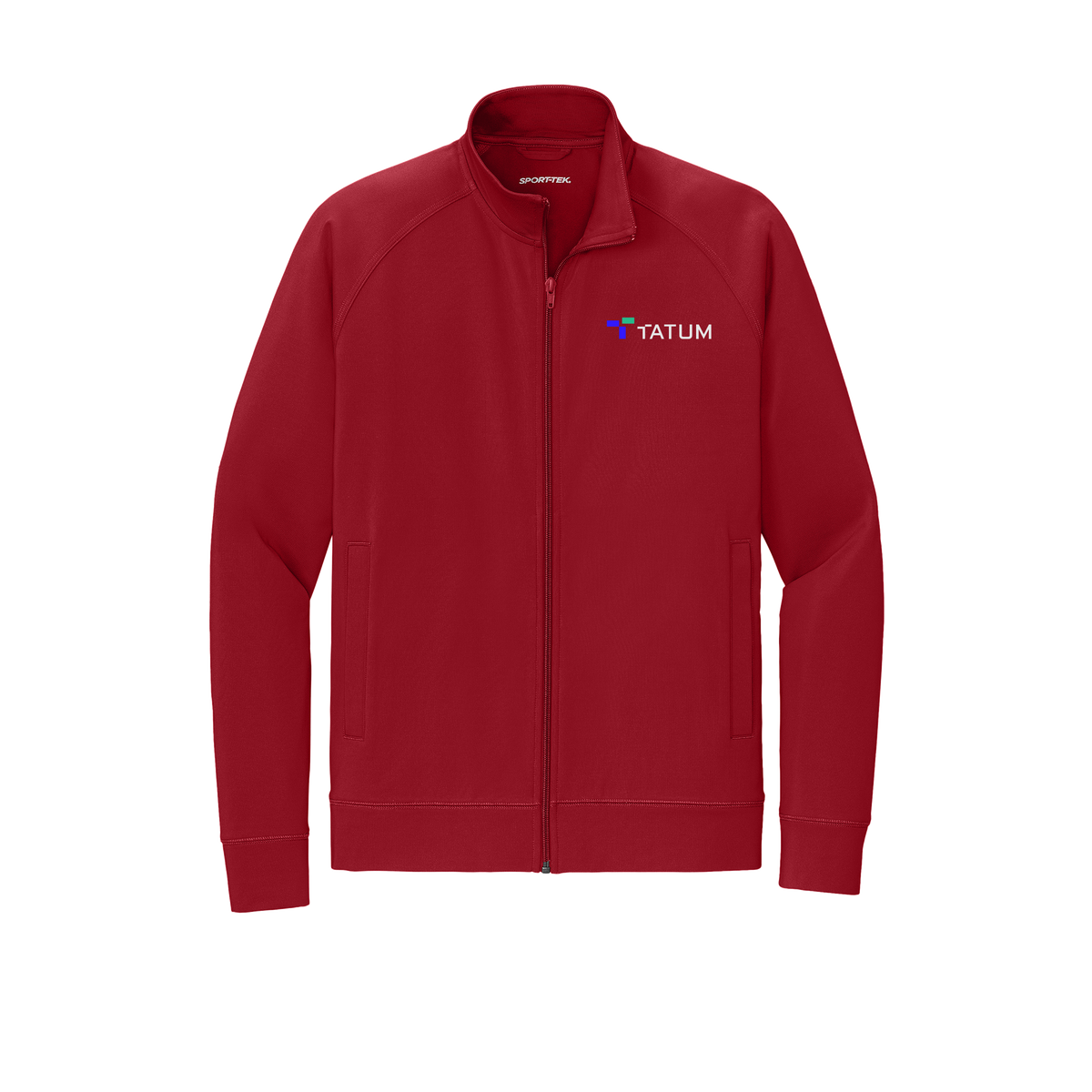 tatum-sport-tek-mens-cadet-jacket-embroidery-leftchest-ST857-deepred-flat-front