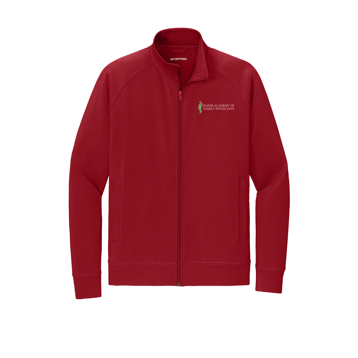 maineafp-sport-tek-mens-cadet-jacket-embroidery-leftchest-ST857-deepred-flat-front