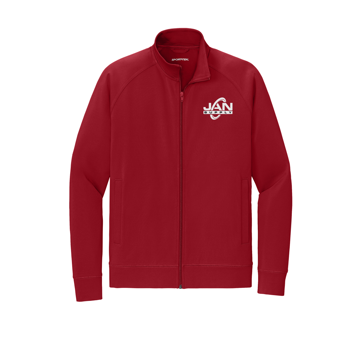 jan-pro-sport-tek-mens-cadet-jacket-embroidery-leftchest-ST857-deepred-flat-front