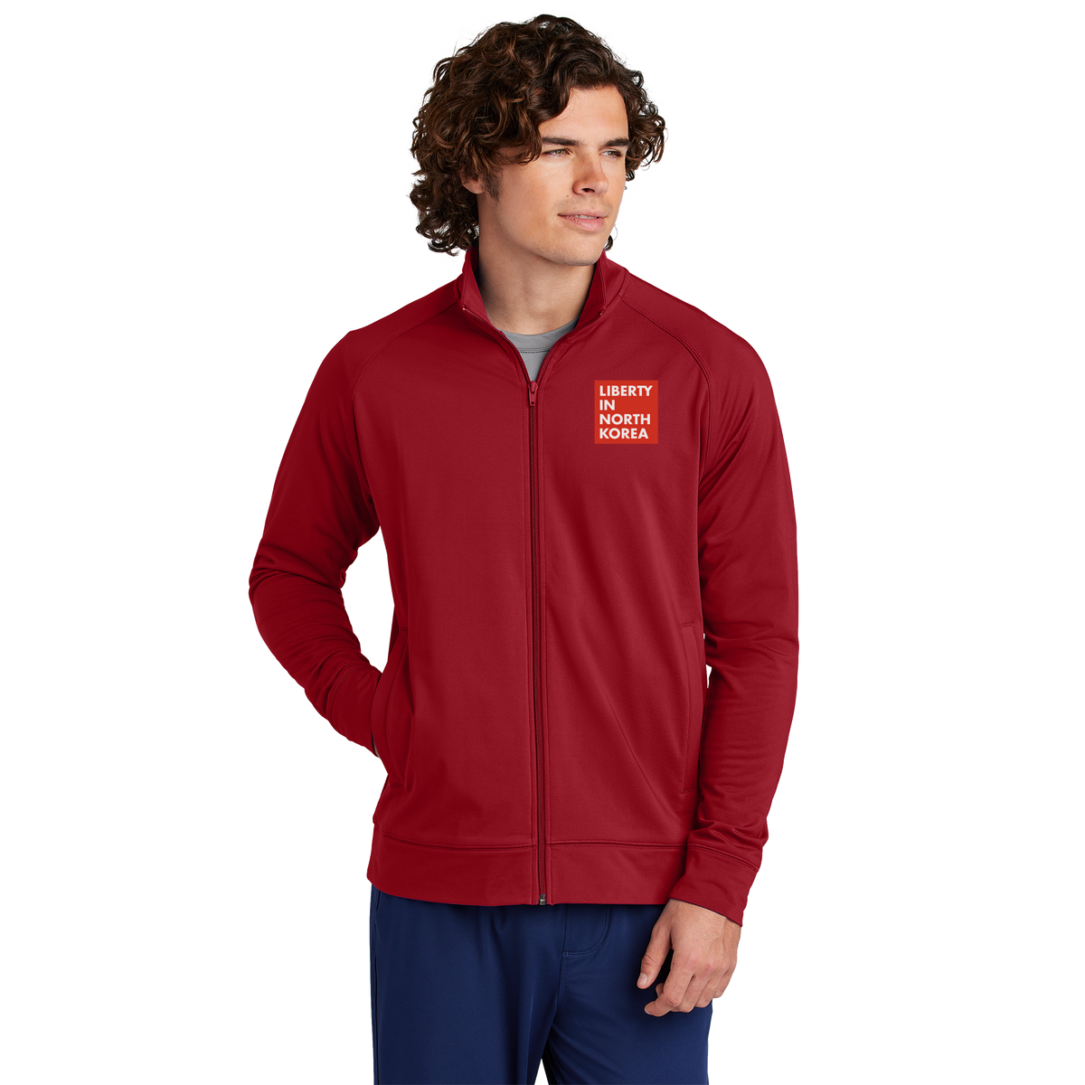 libertyinnorthkorea-sport-tek-mens-cadet-jacket-primary-mockup