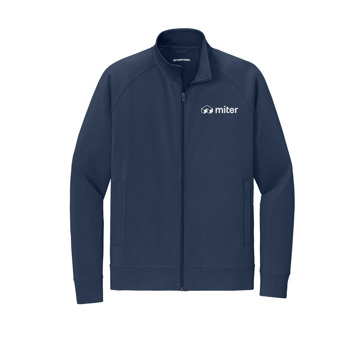 miter-sport-tek-mens-cadet-jacket-embroidery-leftchest-ST857-truenavy-flat-front