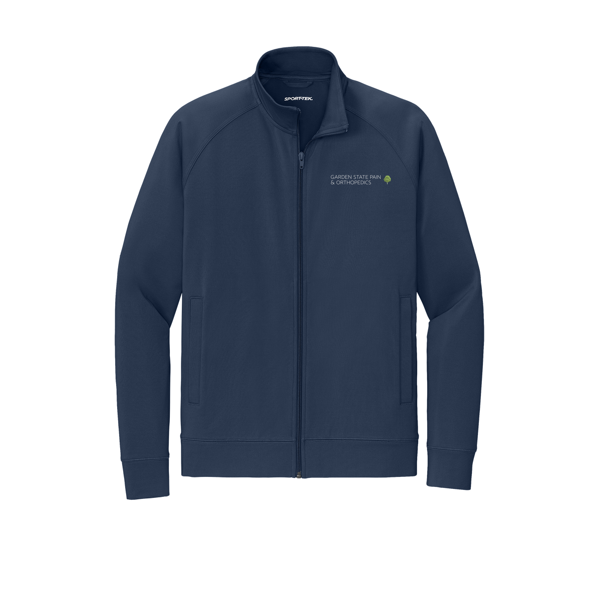 gardenstatepain-sport-tek-mens-cadet-jacket-embroidery-leftchest-ST857-truenavy-flat-front