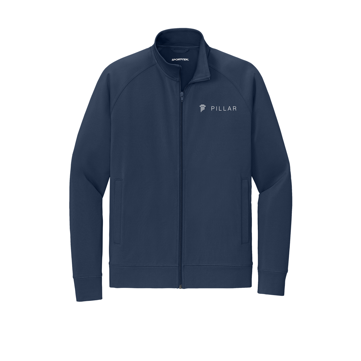 pillar-sport-tek-mens-cadet-jacket-embroidery-leftchest-ST857-truenavy-flat-front