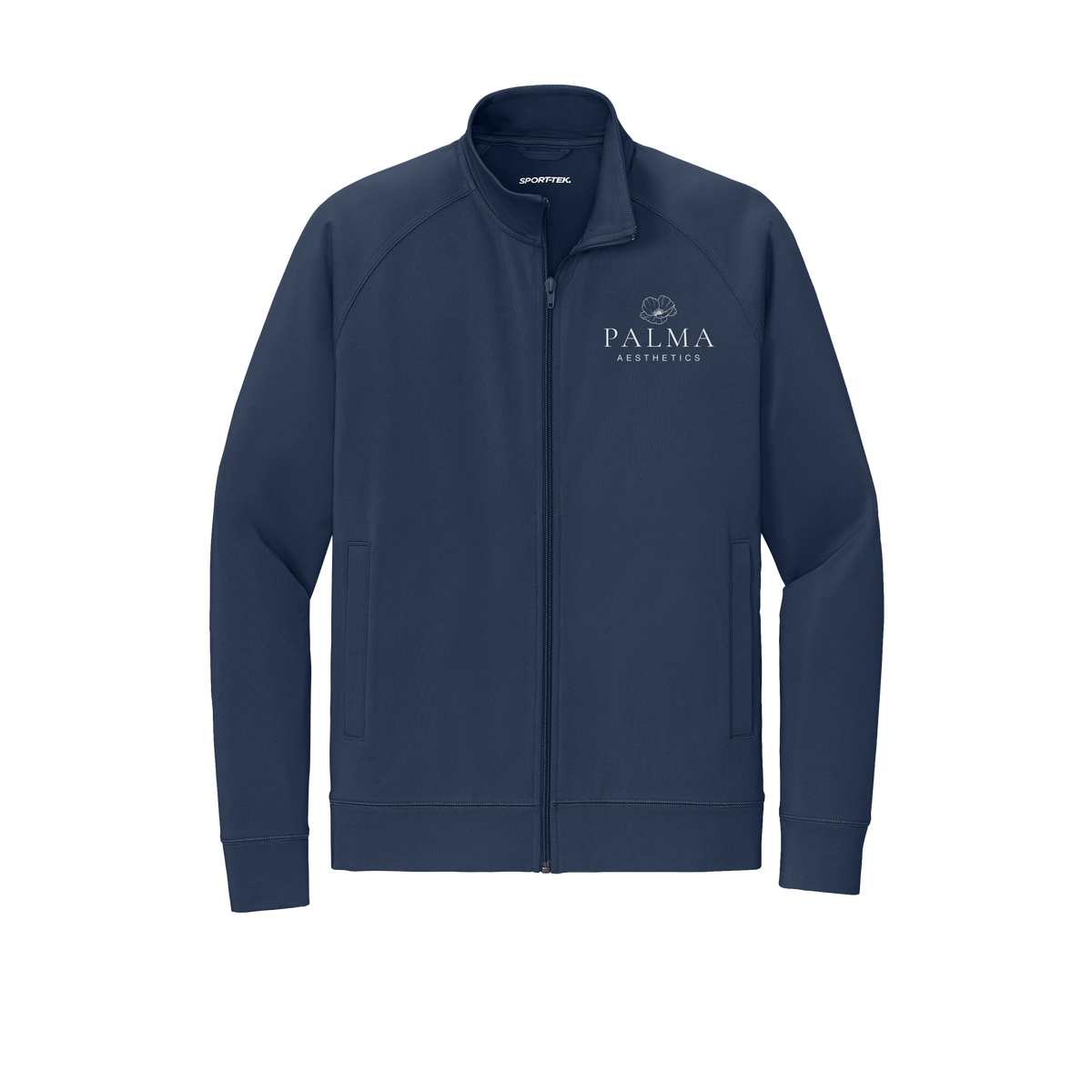 palmaaesthetics-sport-tek-mens-cadet-jacket-embroidery-leftchest-ST857-truenavy-flat-front