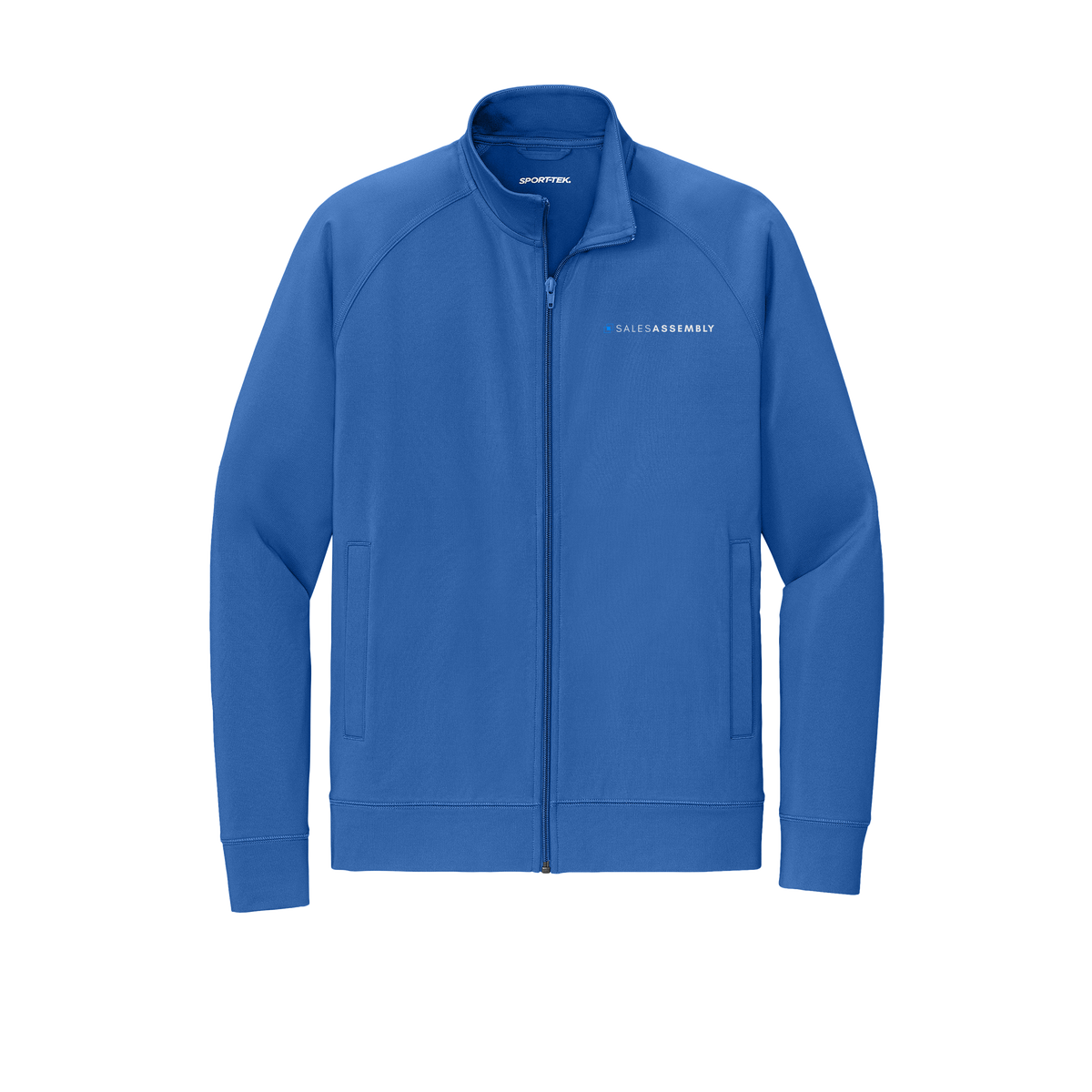 salesassembly-sport-tek-mens-cadet-jacket-embroidery-leftchest-ST857-trueroyal-flat-front